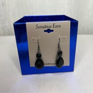 Elegant Black Beaded earrings for Sensitive Ears